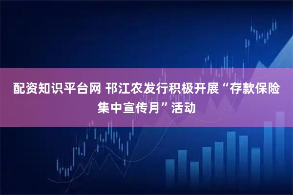 配资知识平台网 邗江农发行积极开展“存款保险集中宣传月”活动