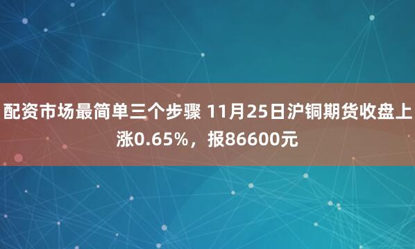 配资市场最简单三个步骤 11月25日沪铜期货收盘上涨0.65%,报86600元